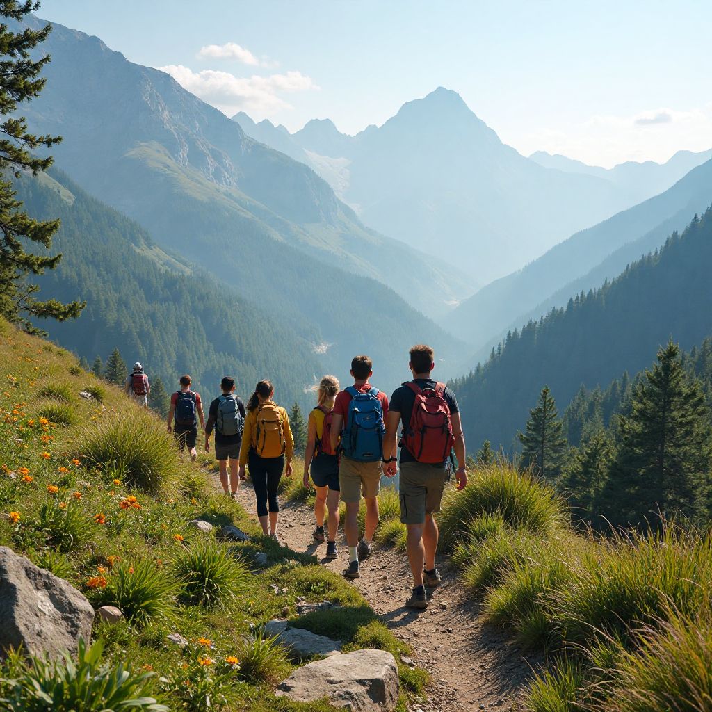Group trekking
