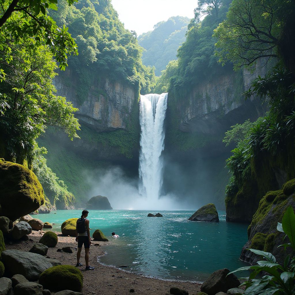 Rainforest waterfall